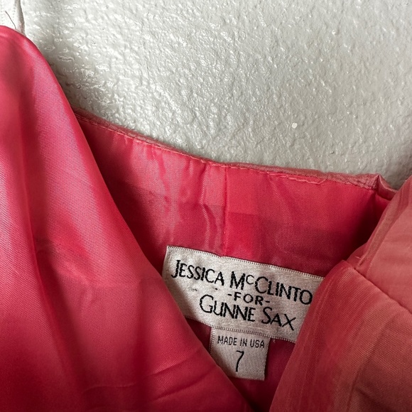 Vintage Jessica McClintock Gunne Sax Strapless Formal Mini Bubble Dress Size 7 - Picture 5 of 6